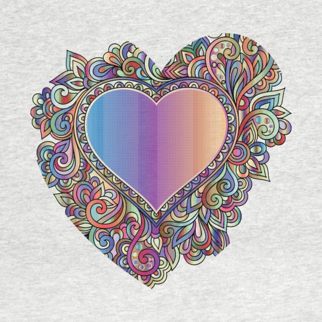 COLORFUL LOVELY HEART by OssiesArt